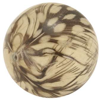 Designerperle mit Federn, 30mm, eierschalen weiß dunkelpink