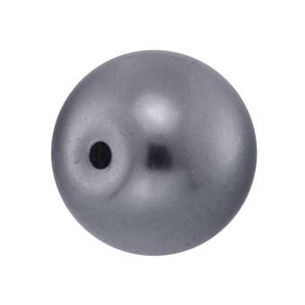 Wachsperle, 10mm, rund, grau grau