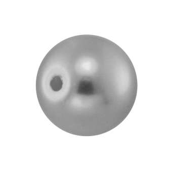 Wachsperle, 8mm, rund, silbergrau silbergrau
