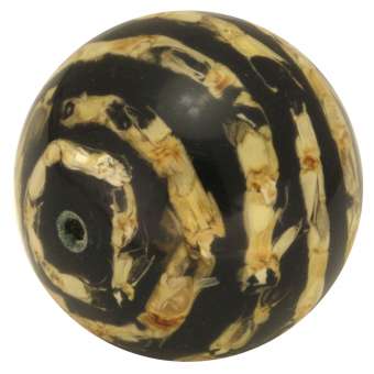 Designerperle mit Napiergras, 30mm, schwarz hellrosa