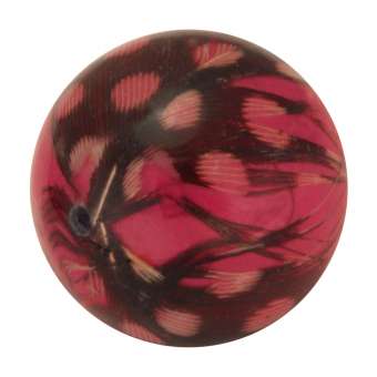 Designerperle mit Federn, 25mm, pink jeansblau