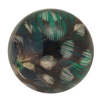 Designerperle mit Federn, 25mm, smaragdgrün hellrosa