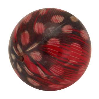 Designerperle mit Federn, 25mm, rot honigfarben