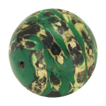 Designerperle mit Napiergras, 25mm, dunkelgrün eierschalen weiß