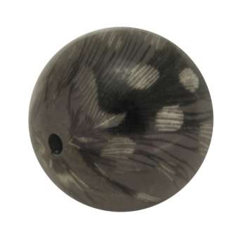 Designerperle mit Federn, 20mm, grau-braun 