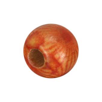 Holzperle (10 Stück), 10mm, rot-orange 