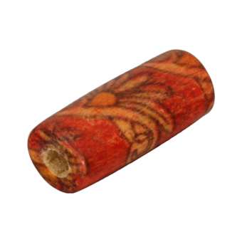 Holzperle, 20X8mm, rot-orange 