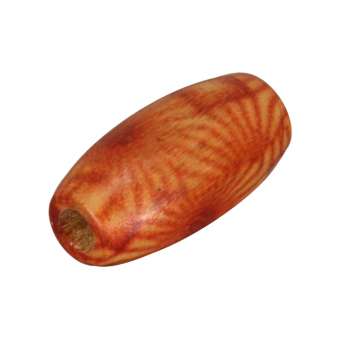 Holzperle (10 Stück), 14X6mm, rot-orange 