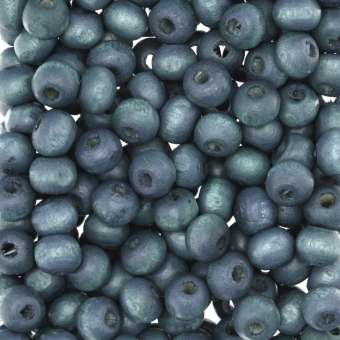 Holzperle (5 Gramm / ca. 160 Stück), 5,5mm, blau-grau blau-grau