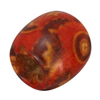 Holzperle, 16X15mm, rot-orange 
