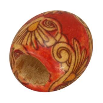 Holzperle, 16X15mm, rot-orange 
