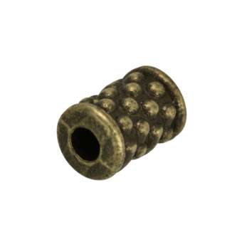 Metallperle mit Ornament, 8mm, bronzefarben bronzefarben