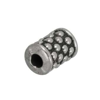 Metallperle mit Ornament, 8mm, silberfarben silberfarben