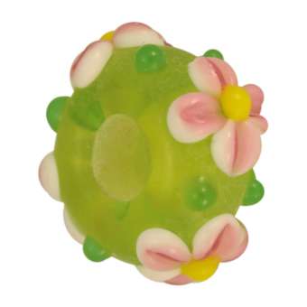 Handgefertigte Großlochperle, Glas, 16mm, zitronengelb zitronengelb