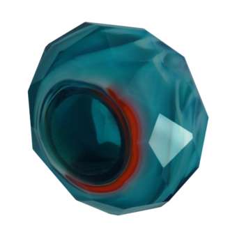 Großlochperle, Glas, 13mm, safirtürkis safirtürkis