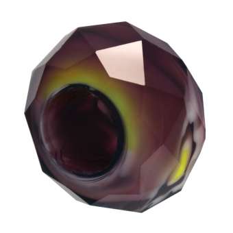 Großlochperle, Glas, 13mm, lila farben lila farben