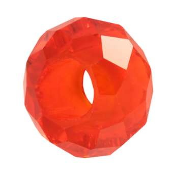 Großlochperle, Glas, 13mm, orange orange