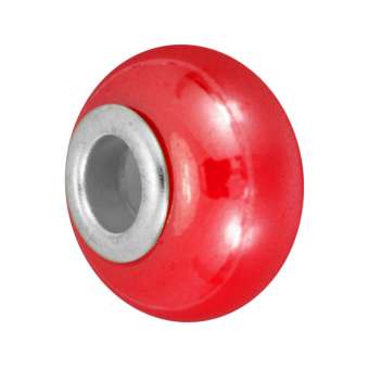 Keramik Großlochperle, 16X11mm, rot rot