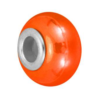 Keramik Großlochperle, 16X11mm, orange orange