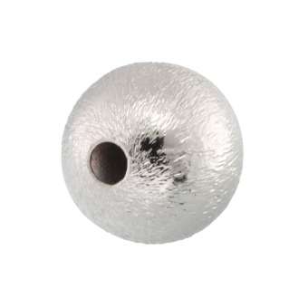 Metallperle, 10mm, rund, silberfarben silberfarben