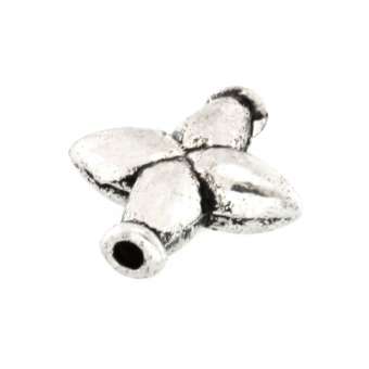 Metallperle, 14X12mm, Kreuz, silberfarben silberfarben