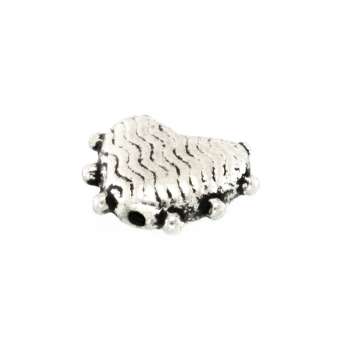 Metallperle mit Ornament, 10X7mm, Herz, silberfarben silberfarben