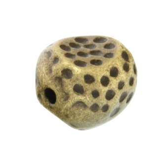 Verzierte Metallperle, 12X10mm, asymmetrisch, bronzefarben bronzefarben