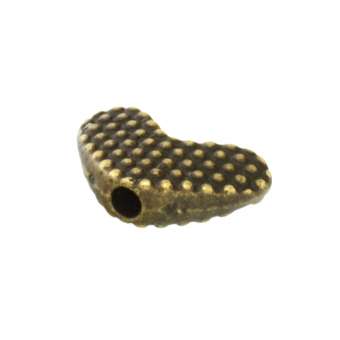 Metallperle, 12X8mm, Herz mit Verzierung, bronzefarben bronzefarben