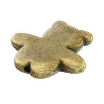 Metallperle, 16X16mm, Teddy Bär, bronzefarben bronzefarben