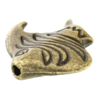 Metallperle, 20X18mm, Fisch, bronzefarben bronzefarben