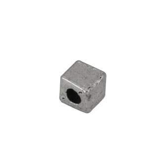 Metallperle, 3X3mm, silberfarben 