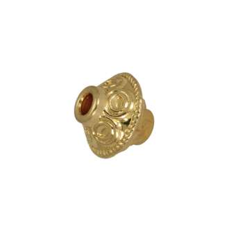 Metallperle mit Ornament, 7mm, goldfarben goldfarben