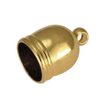 Endkappe mit Öse, 12mm, Loch-Ø 8mm, goldfarben Loch-Ø 8mm