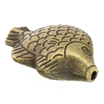 Metallperle, 25X19mm, Fisch, bronzefarben bronzefarben