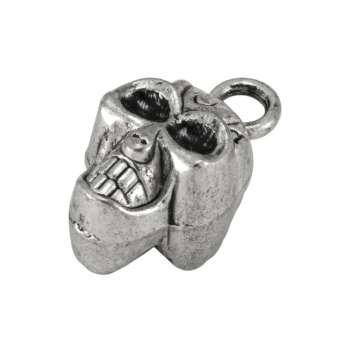 Metallanhänger "Totenkopf", 15X9mm, silberfarben 