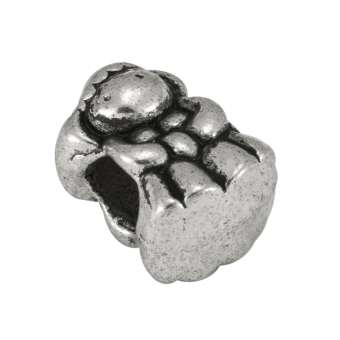 Großlochperle "Engel", 10X10mm, Metall, silberfarben 