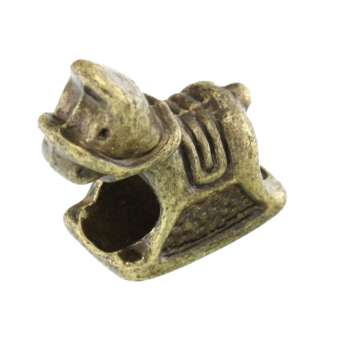 Großlochperle, 12X14mm, Pferd, bronzefarben bronzefarben
