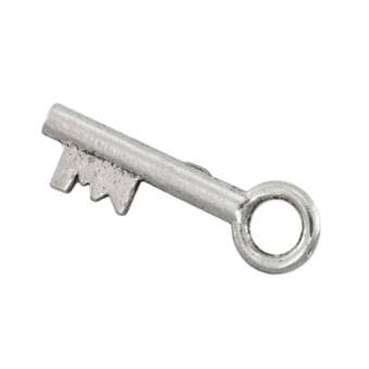 Anhänger, 20X5mm, Schlüssel, Metall, silberfarben 