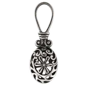 Anhänger, 39X13mm, Metall, oval, silberfarben 
