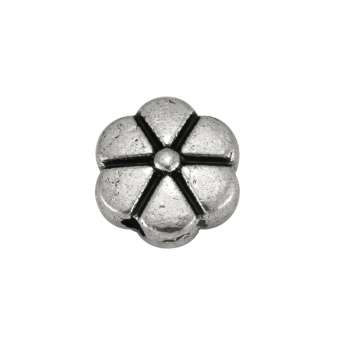 Metallperle "Blüte", 8X8mm, silberfarben 