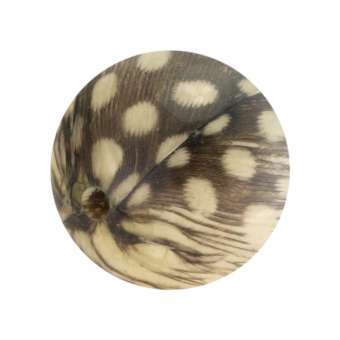 Designerperle mit Federn, 15mm, eierschalen weiß 