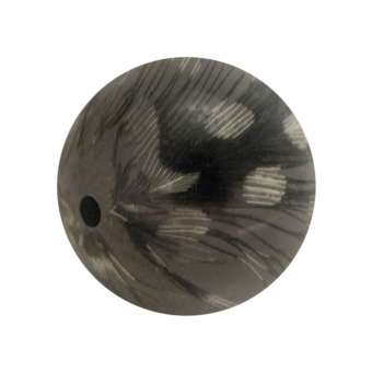 Designerperle mit Federn, 15mm, grau-braun 
