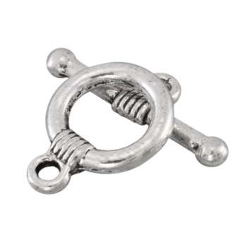 Knebelverschluss, 16X11mm, Metall, silberfarben silberfarben
