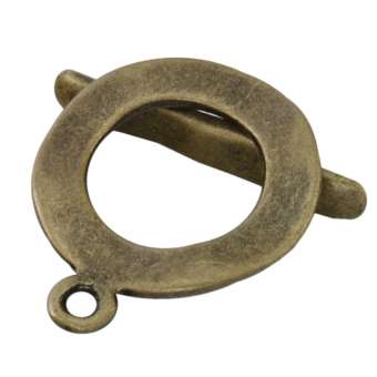 Knebelverschluß, 23X19mm, Metall, bronzefarben bronzefarben