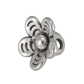Metallanhänger "Blüte", 10X10mm, silberfarben 