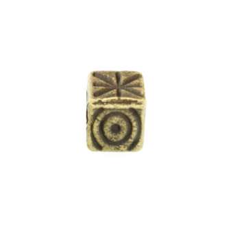 Metallperle, Würfel, 5X4mm, bronzefarben bronzefarben