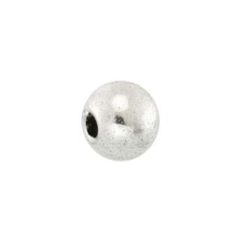 Metallperle, rund, 5mm, silberfarben silberfarben