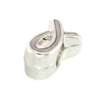 Großlochperle, 12mm, Schleife, silberfarben (transparent) silberfarben (transparent)