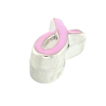 Großlochperle, 12mm, Schleife, silberfarben (rosa) silberfarben (rosa)
