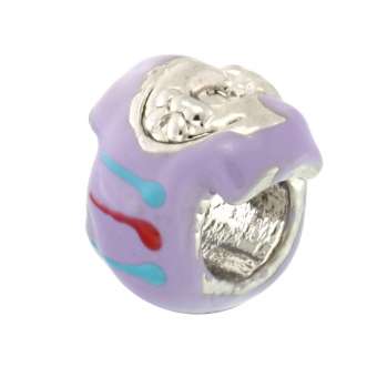 Großlochperle, 12mm, T-Shirt, silberfarben (helllila) silberfarben (helllila)